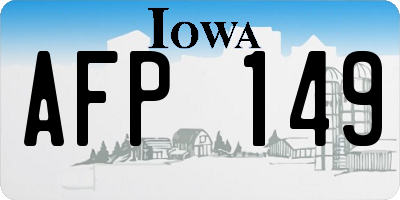 IA license plate AFP149