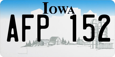 IA license plate AFP152