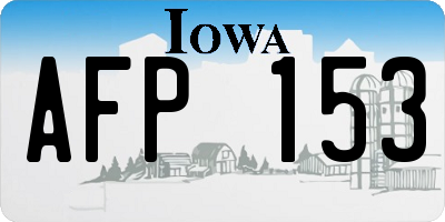 IA license plate AFP153