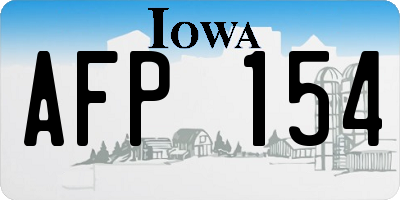 IA license plate AFP154