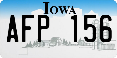 IA license plate AFP156