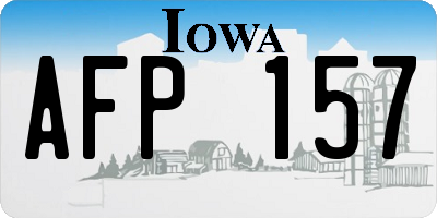 IA license plate AFP157