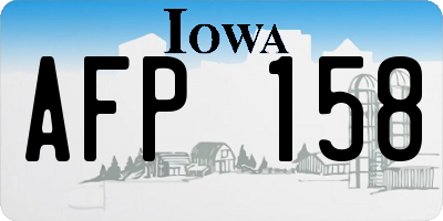 IA license plate AFP158