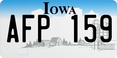IA license plate AFP159