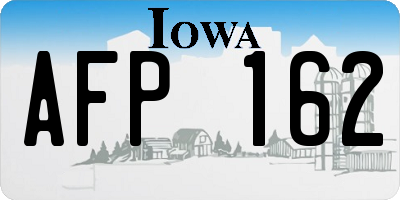 IA license plate AFP162
