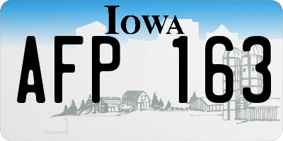 IA license plate AFP163