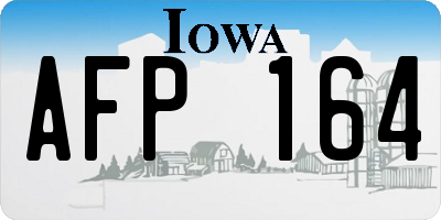 IA license plate AFP164