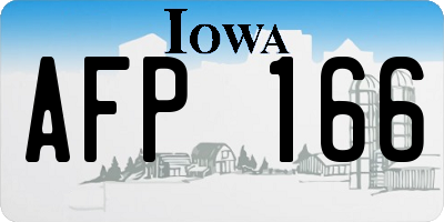IA license plate AFP166
