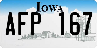 IA license plate AFP167