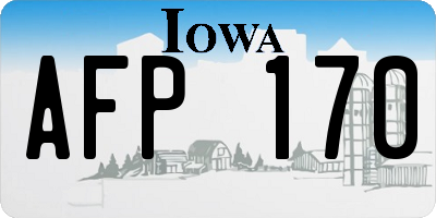 IA license plate AFP170