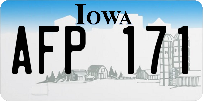 IA license plate AFP171