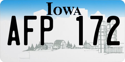 IA license plate AFP172