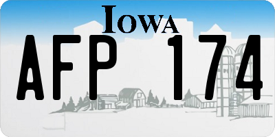 IA license plate AFP174