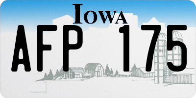 IA license plate AFP175