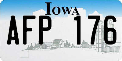 IA license plate AFP176