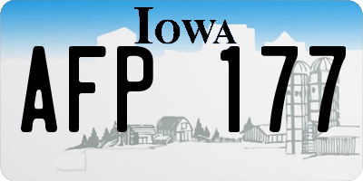 IA license plate AFP177