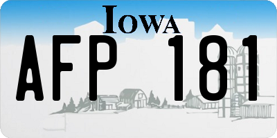 IA license plate AFP181