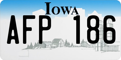 IA license plate AFP186