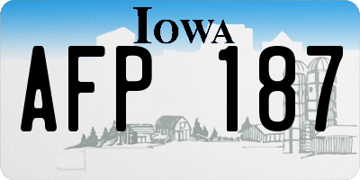 IA license plate AFP187
