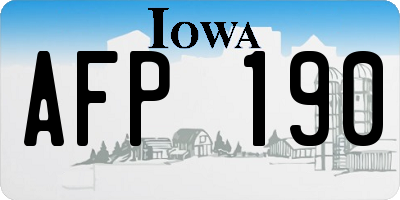 IA license plate AFP190