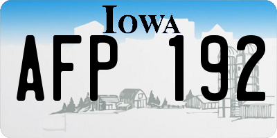 IA license plate AFP192