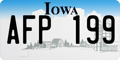 IA license plate AFP199