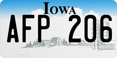 IA license plate AFP206