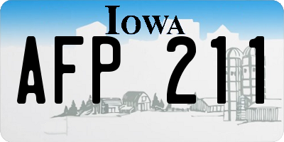 IA license plate AFP211