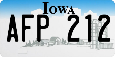 IA license plate AFP212