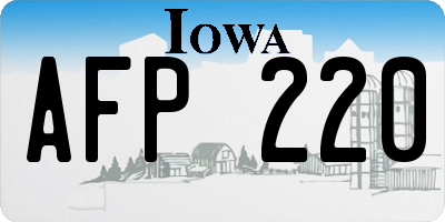 IA license plate AFP220