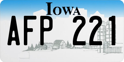 IA license plate AFP221