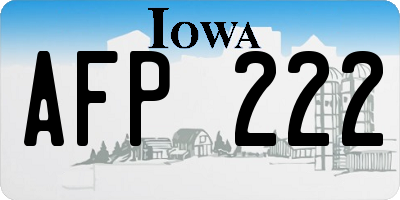 IA license plate AFP222