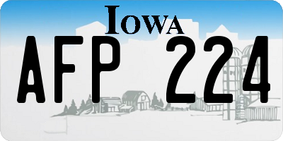 IA license plate AFP224