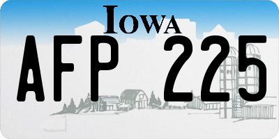 IA license plate AFP225