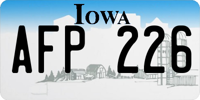 IA license plate AFP226