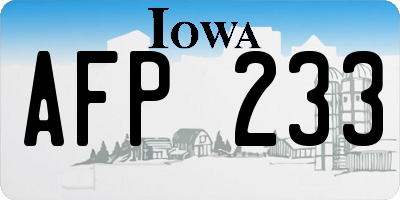 IA license plate AFP233