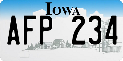 IA license plate AFP234
