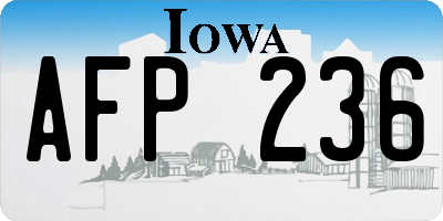 IA license plate AFP236