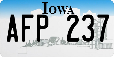IA license plate AFP237