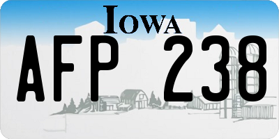 IA license plate AFP238