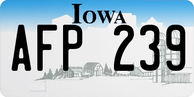 IA license plate AFP239