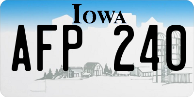 IA license plate AFP240