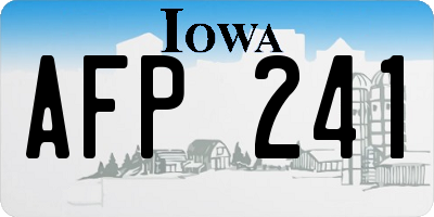 IA license plate AFP241