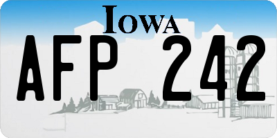 IA license plate AFP242