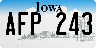 IA license plate AFP243