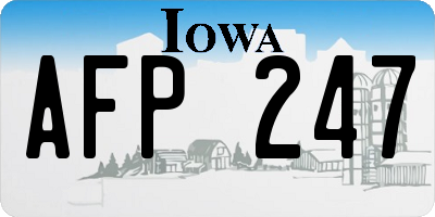 IA license plate AFP247