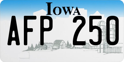 IA license plate AFP250