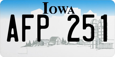 IA license plate AFP251