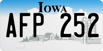 IA license plate AFP252