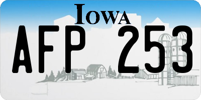 IA license plate AFP253